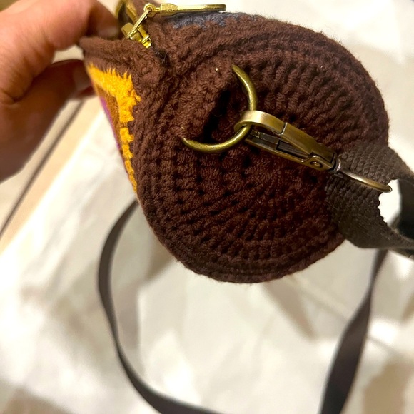 Colorful Crochet Smiley Face Shoulder Bag - Picture 8 of 11